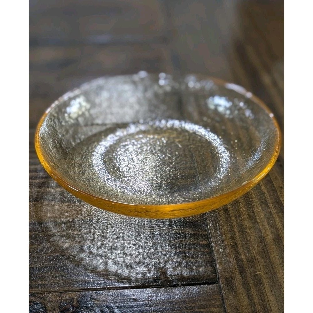 Fire and Light Pasta Bowl Shallow Dish 9" Citrus Orange Recycled Art Glass - Picture 7 of 11